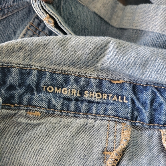 American Eagle Tomgirl Shortall Jean Overalls Womens Size L - Picture 9 of 10